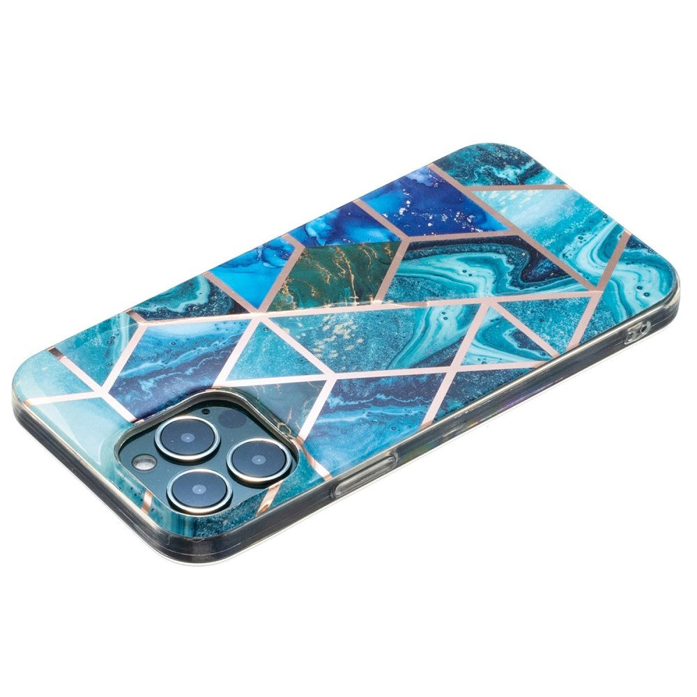 Husa protectie pentru Apple iPhone 7/8/SE 2020 Soft IMD TPU Marble Geometric Albastru