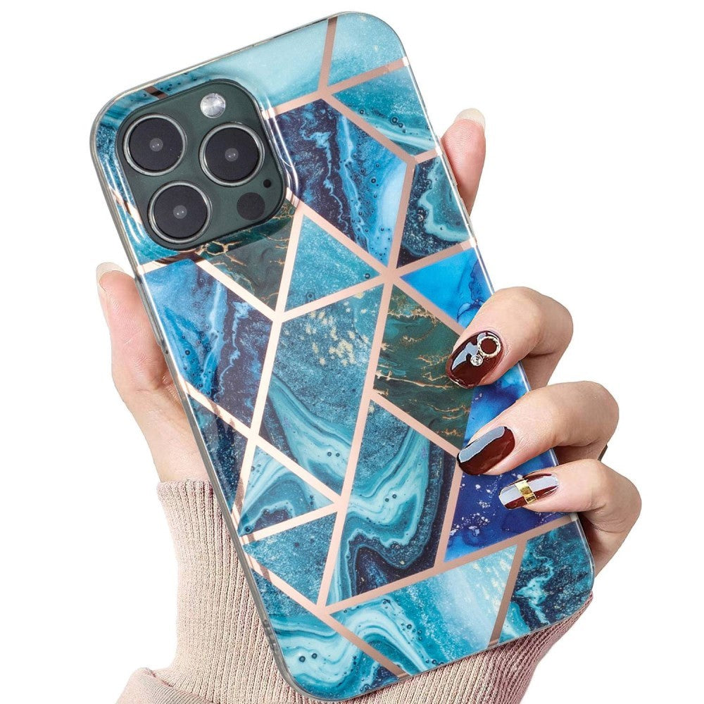 Husa protectie pentru Apple iPhone 7/8/SE 2020 Soft IMD TPU Marble Geometric Albastru