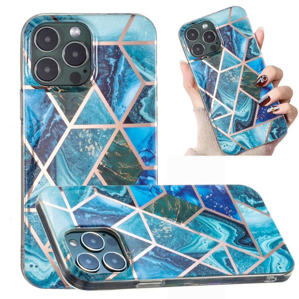 Husa protectie pentru Apple iPhone 7/8/SE 2020 Soft IMD TPU Marble Geometric Albastru