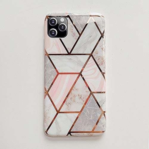 Husa protectie pentru Huawei P40 Lite Soft IMD TPU Marble Geometric Alb
