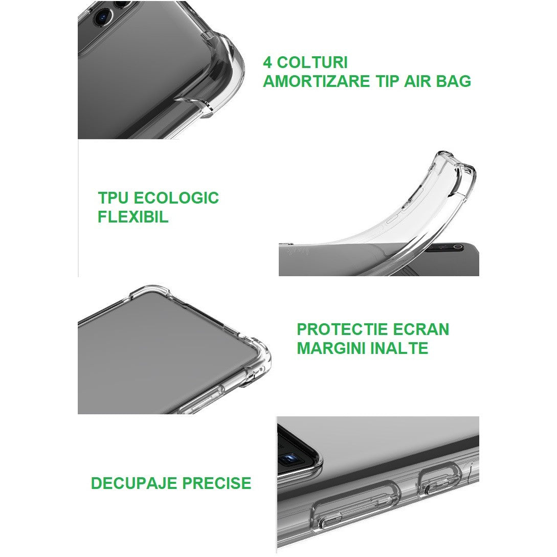 Husa protectie pentru Oppo A54 5G, TPU, Antisoc, Protectie colturi, Rezistenta la impact, 1.5 mm, Transparenta