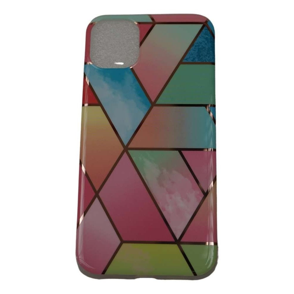 Husa protectie pentru Samsung A51 Soft IMD TPU Marble Geometric Roz