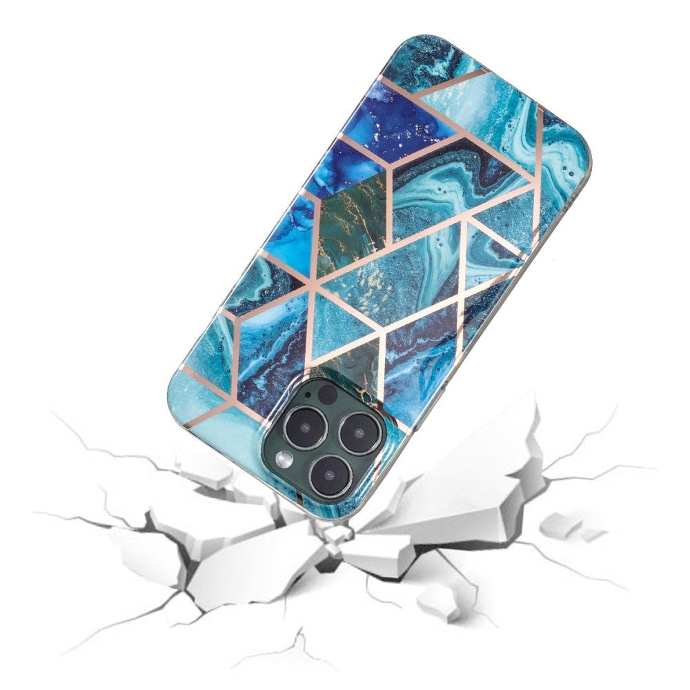 Husa protectie pentru Samsung S10 Soft IMD TPU Marble Geometric Albastru