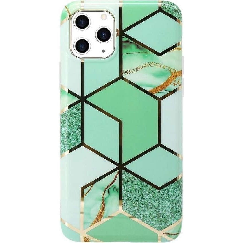 Husa protectie pentru Samsung S20 Ultra Soft IMD TPU Marble Geometric Verde