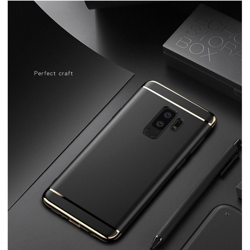 Husa Samsung Galaxy A8 2018 Luxury Plating 3 in 1 Negru
