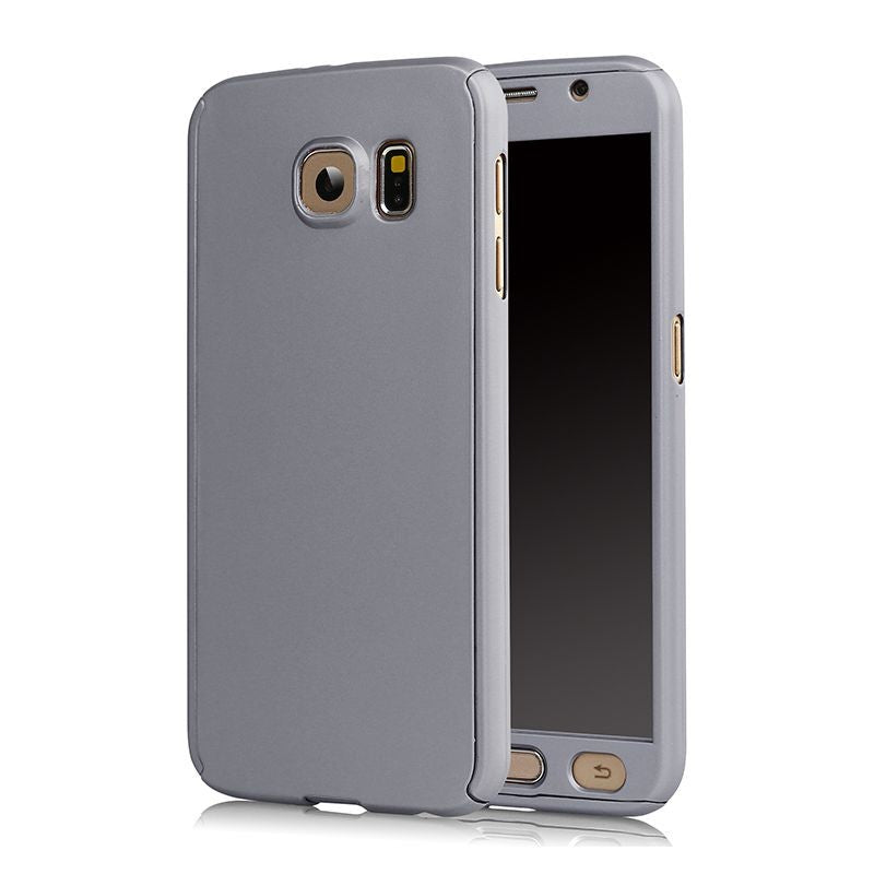 Husa Samsung Galaxy J5 Prime Full Cover 360 Argintiu + Folie de protectie
