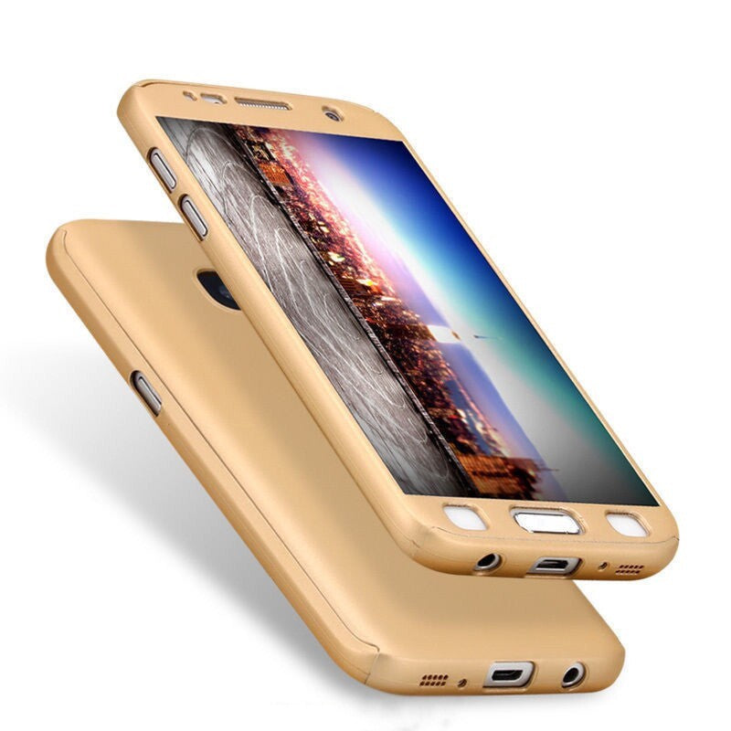 Husa Samsung Galaxy S7 Full Cover 360 Auriu + Folie de protectie