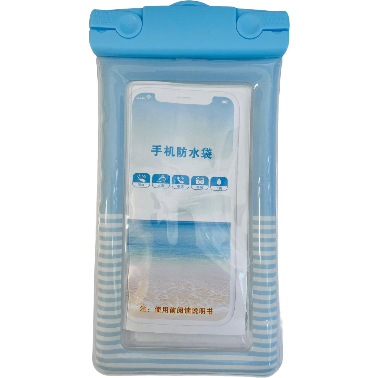 Husa subacvatica Cushion Waterproof, Snowproof, Universala, Dungata, cu Snur, pentru telefon sau documente, Bleu
