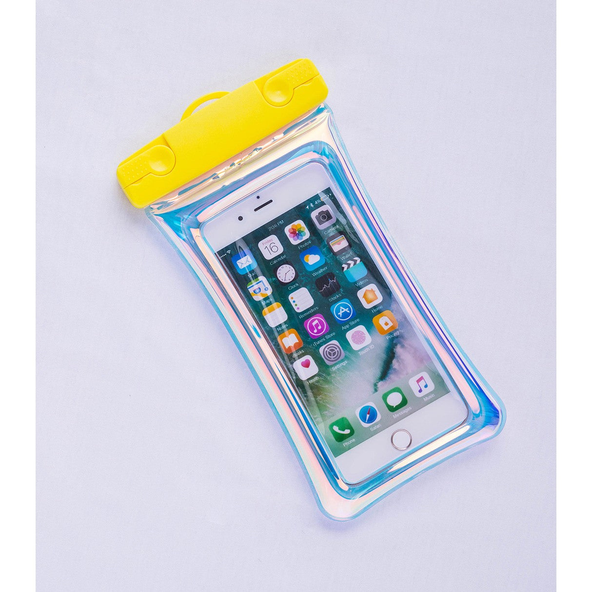 Husa subacvatica Holografica Waterproof, Snowproof, Universala, Impermeabila, cu Snur, pentru telefon sau documente, Galben