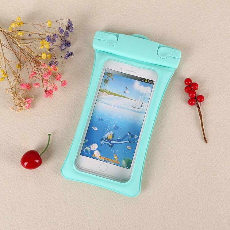 Husa subacvatica Matte Cushion Waterproof, Snowproof, Universala, cu Snur, pentru telefon sau documente, Verde Menta