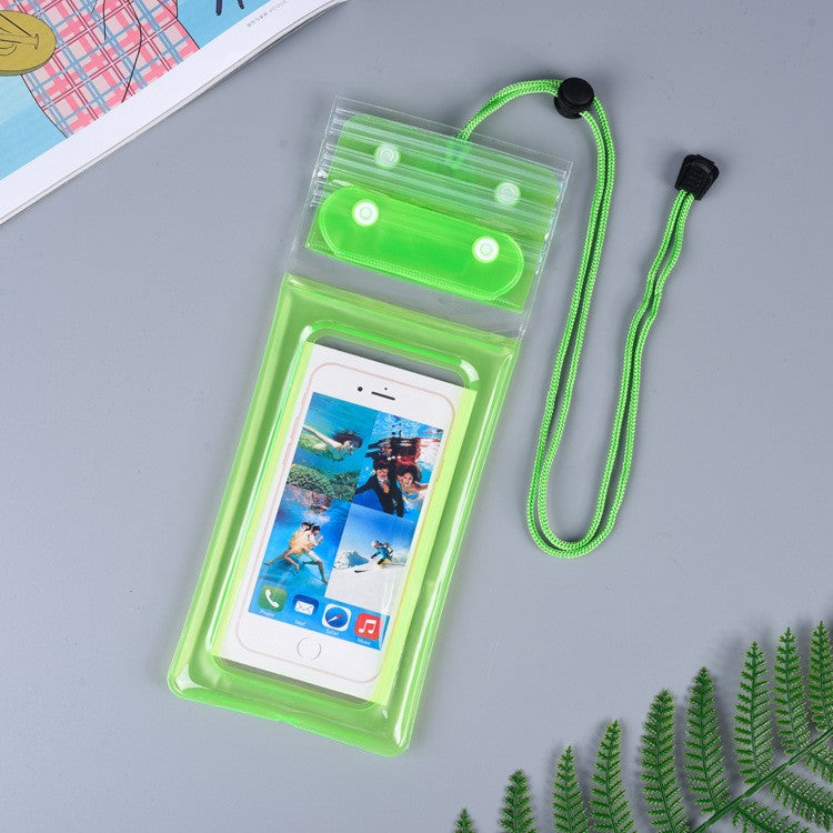 Husa subacvatica Zip Waterproof, Snowproof, Universala, Impermeabila, cu Snur, pentru telefon sau documente, Verde