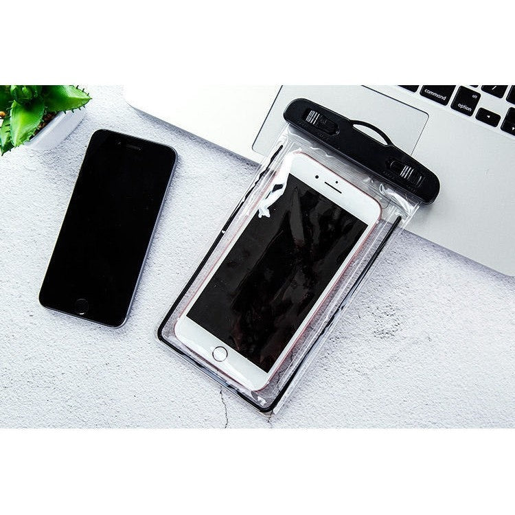 Husa subacvatica Zip Waterproof, Snowproof, Universala, Impermeabila, cu Snur, pentru telefon sau documente, Negru