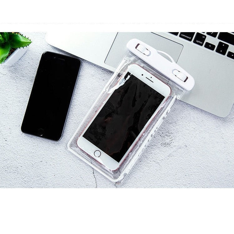 Husa subacvatica Zip Waterproof, Snowproof, Universala, Impermeabila, cu Snur, pentru telefon sau documente, Alb