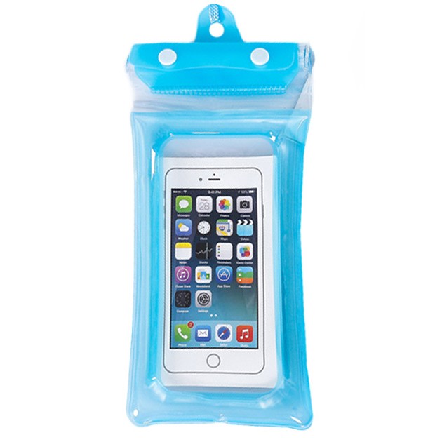 Husa subacvatica Zip Waterproof, Snowproof, Universala, Impermeabila, cu Snur, pentru telefon sau documente, Bleu