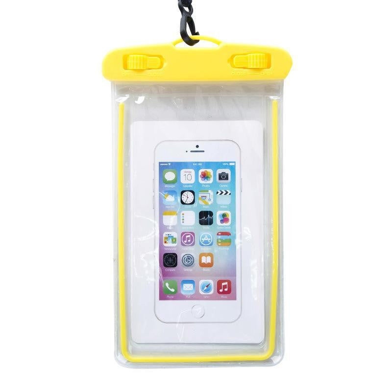 Husa subacvatica Zip Waterproof, Snowproof, Universala, Impermeabila, cu Snur, pentru telefon sau documente, Galben