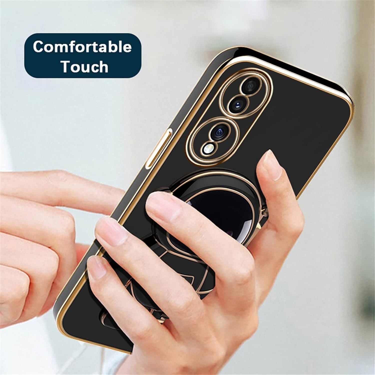 Husa Telefon 2in1, Compatibila Huawei Mate 50 Pro, Carcasa TPU cu Suport Inclus Tip Astronaut, Protectie Camere, Negru
