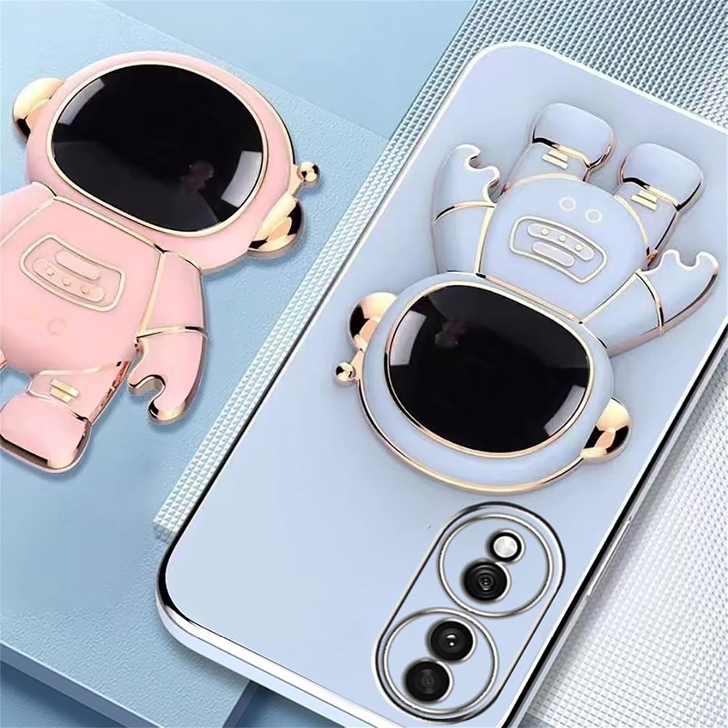 Husa Telefon 2in1, Compatibila Huawei P50 Pro, Carcasa TPU cu Suport Inclus Tip Astronaut, Protectie Camere, Verde