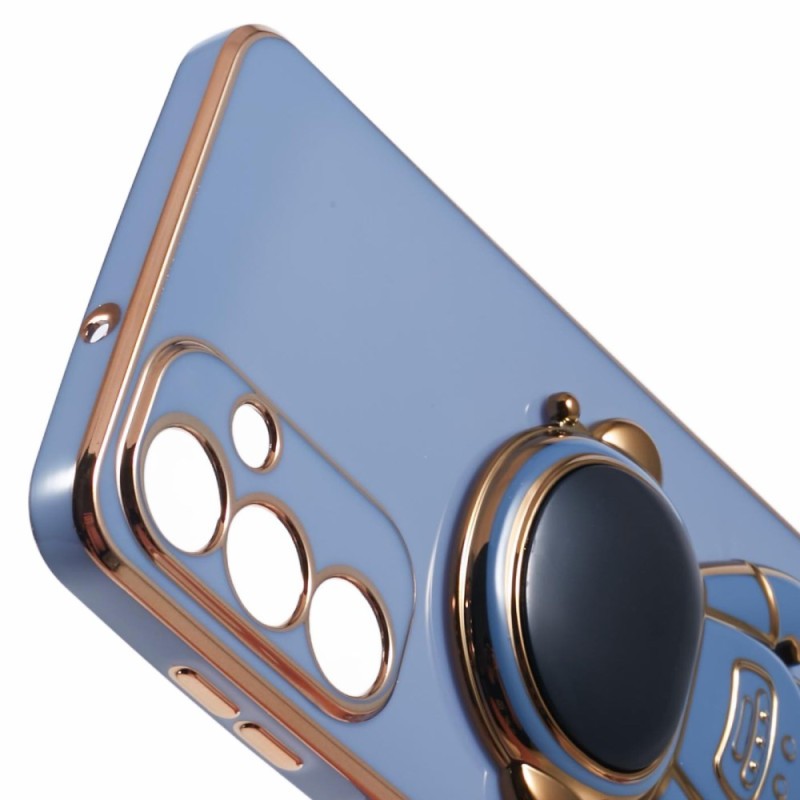 Husa Telefon 2in1, Compatibila Samsung Galaxy S24, Carcasa TPU cu Suport Inclus Tip Astronaut, Protectie Camere, Albastru