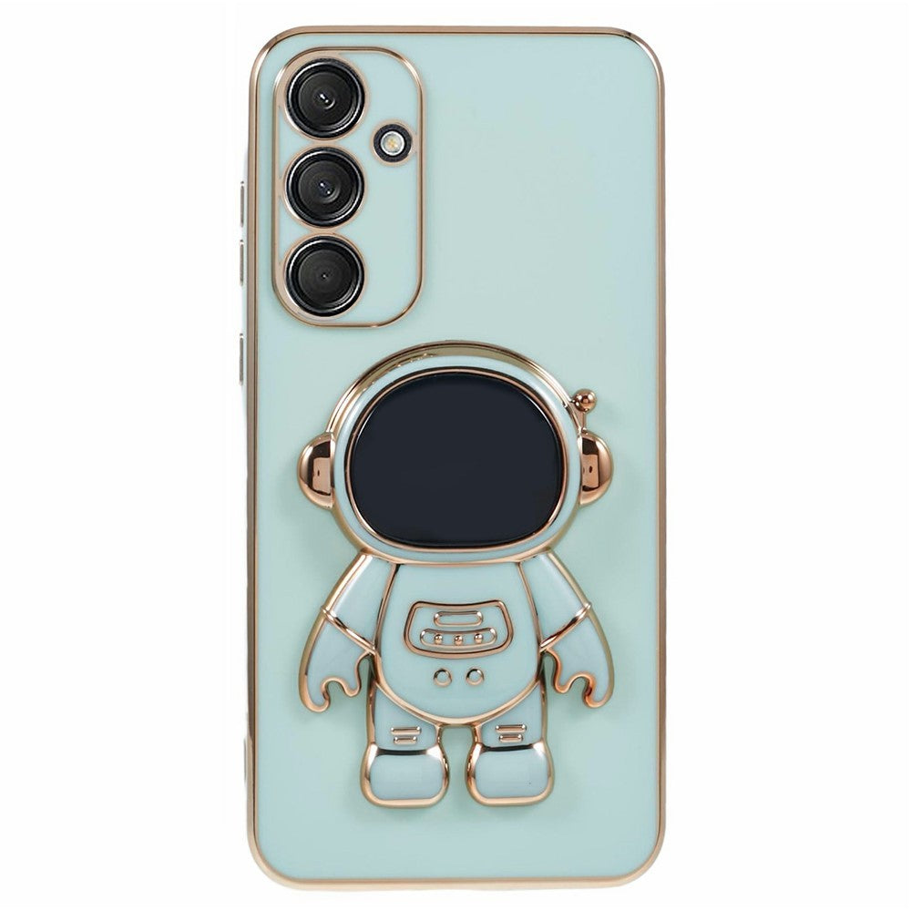 Husa Telefon 2in1, Compatibila Samsung Galaxy S24 Plus, Carcasa TPU cu Suport Inclus Tip Astronaut, Protectie Camere, Verde