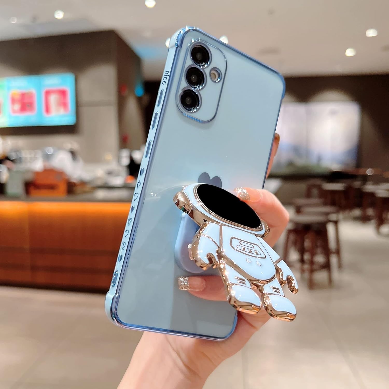 Husa Telefon 2in1, Compatibila Samsung Galaxy S24 Plus, Carcasa TPU cu Suport Inclus Tip Astronaut, Protectie Camere, Verde