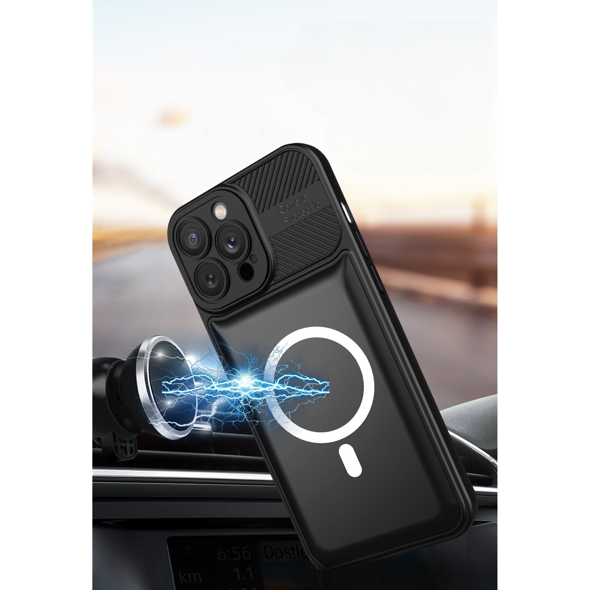Husa Urban Armor pentru Samsung S21 FE 5G Negru, Suport Auto Magnetic, Protectie Antisoc
