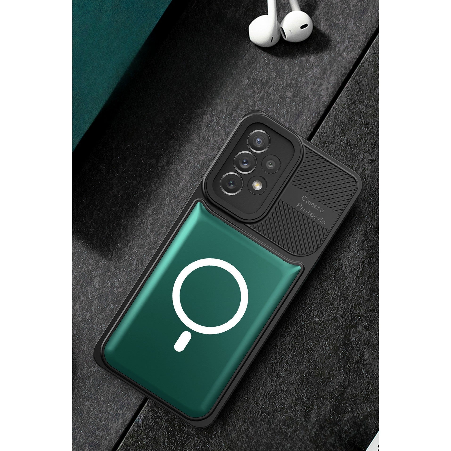 Husa Urban Armor pentru Samsung S21 FE 5G Verde inchis, Suport Auto Magnetic, Protectie Antisoc