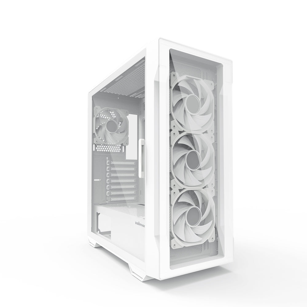 CARCASA Zalman "i3 Neo", middle tower, gaming, fara sursa, suporta 8xfan, 4xfan inclus, USB 3.1 gen1 x 2, USB 2.0x1, audio+mic, 7 sloturi expansiune, alb, "i3 NEO ARGB White"