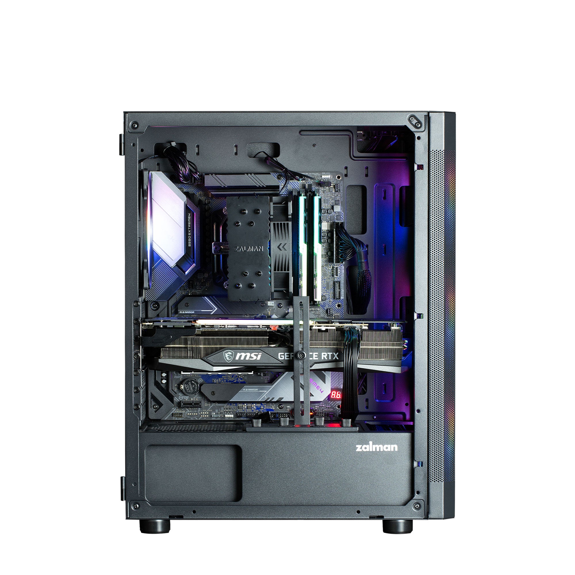CARCASA Zalman "i4 TG", middle tower, gaming, fara sursa, suporta 8xfan, 4xfan 140mm inclus, PSU shroud, USB 3.1 gen1 x 2, USB 2.0 x 1, audio+mic, 7 sloturi expansiune + 2 verticale, negru, "i4 TG Black"