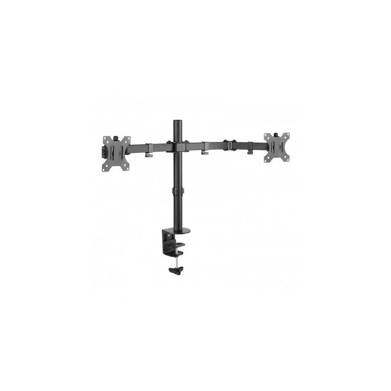 Suport de birou pentru doua monitoare, 13-32 inch, brate reglabile, Negru, Techly, ICA-LCD 582-D 