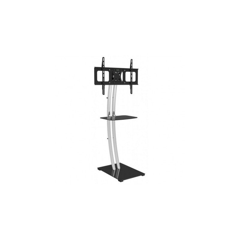 Techly Stand TV, baza dreptunghiulara solida, reglabil inaltime, suport raft sticla, argintiu, 028856 