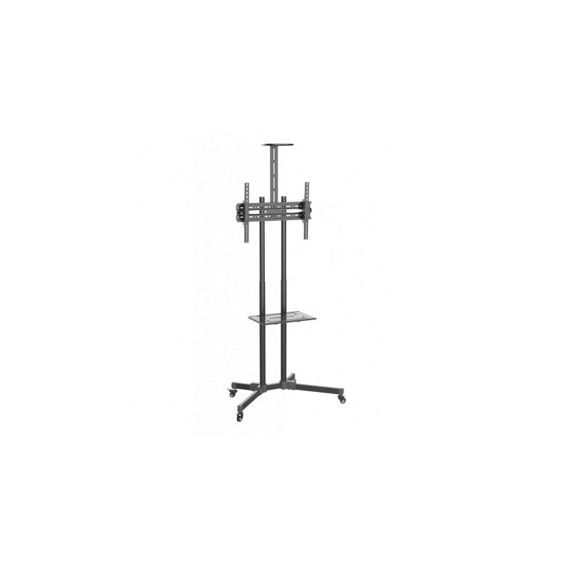 Stand TV mobil pe roti, rafturi pentru dispozitive multimedia, 37 - 70 inch, reglabil, negru, Techly, ICA-TR216T 