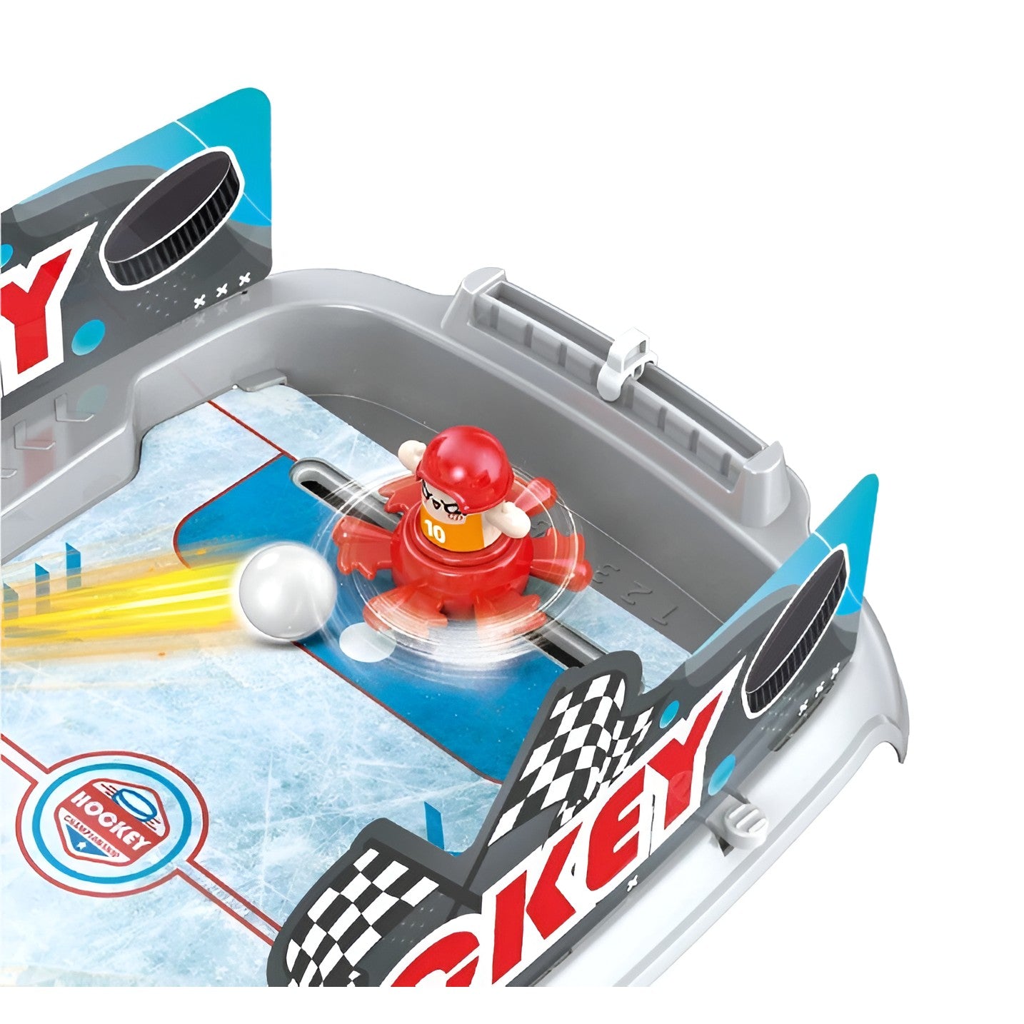 Joc de Masa Interactiv Ice Hockey pentru Copii, 4 Mingi, Tabela Scor, 40.7x27x14.5 cm, Gri
