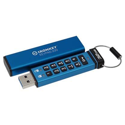 Kingston 32GB IronKey Keypad 200, FIPS 140-3 Lvl 3 (Pending) AES-256 Encrypted, 
