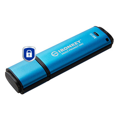 Stick USB Kingston IronKey Vault Privacy 50C, 32GB, USB-C (Albastru) 