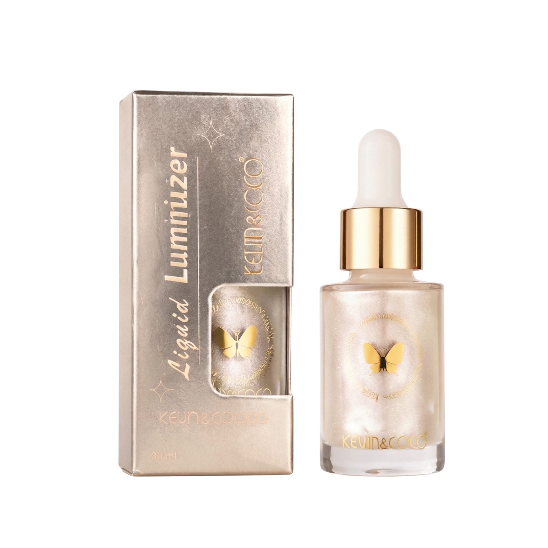 Iluminator Lichid pentru Ten, Kevin&Coco, Instant Anti Age, Nuanta Champagne, Efect Stralucire, Bronz Luminos 3.5x3.5x8.5cm