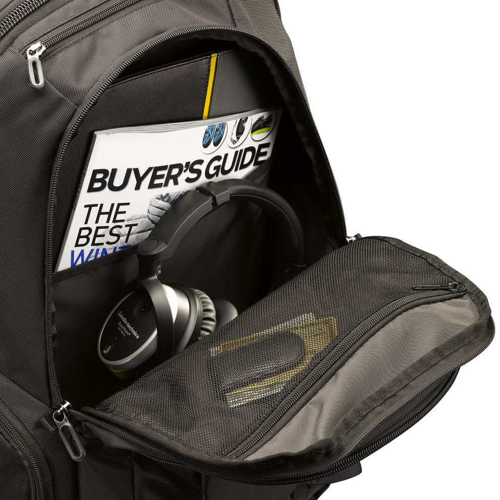 RUCSAC CASE LOGIC, pt. notebook de max. 17.3 inch, 2 compartimente, buzunar frontal x 3 | buzunar lateral x 2 | buzunar dorsal, waterproof, nylon, negru, "RBP-217 BLACK" 3205285