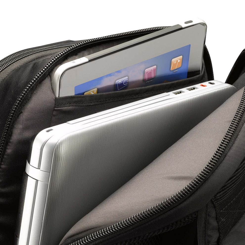 RUCSAC CASE LOGIC, pt. notebook de max. 17.3 inch, 2 compartimente, buzunar frontal x 3 | buzunar lateral x 2 | buzunar dorsal, waterproof, nylon, negru, "RBP-217 BLACK" 3205285