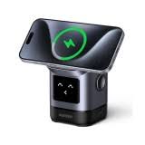 INCARCATOR wireless Ugreen Qi 15W, "W709" compatibilitate IPhone + AirPods, prindere magnetica, cablu Type-C la Type-C 1m inclus, gri "45775" - 6941876247752
