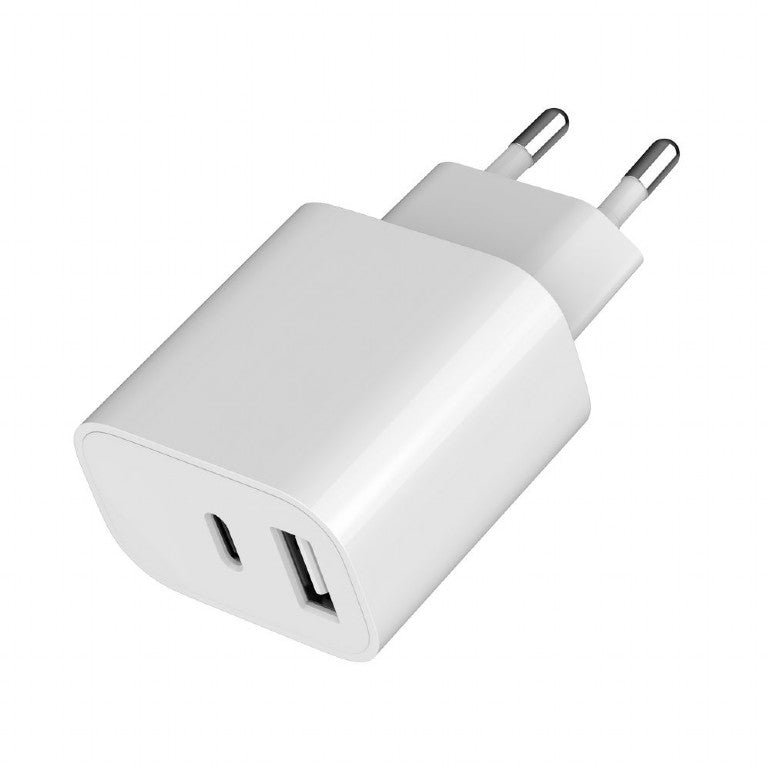ALIMENTATOR retea 220V GEMBIRD, universal, 1 x USB Type-C 2.4A , 1 x USB-A maxim 2.4A, protectie: scurtcircuit, supraincarcare, alb, "TA-UC-2AC12-01"