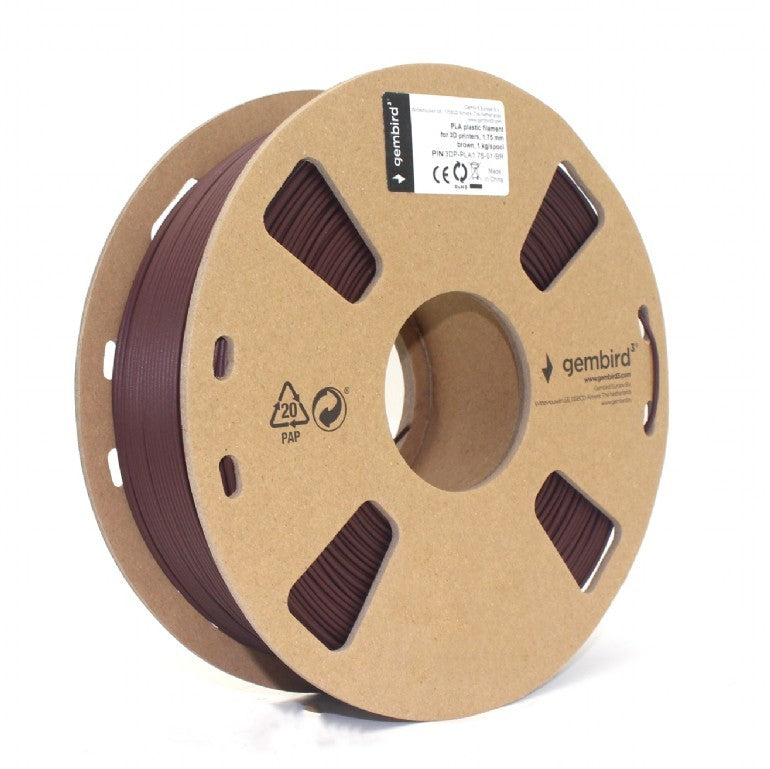 FILAMENT GEMBIRD pt. imprimanta 3d, PLA, 1.75mm diamentru, 1Kg / bobina, aprox. 330m, topire 190-220 grC, brown, "3DP-PLA1.75-01-BR"