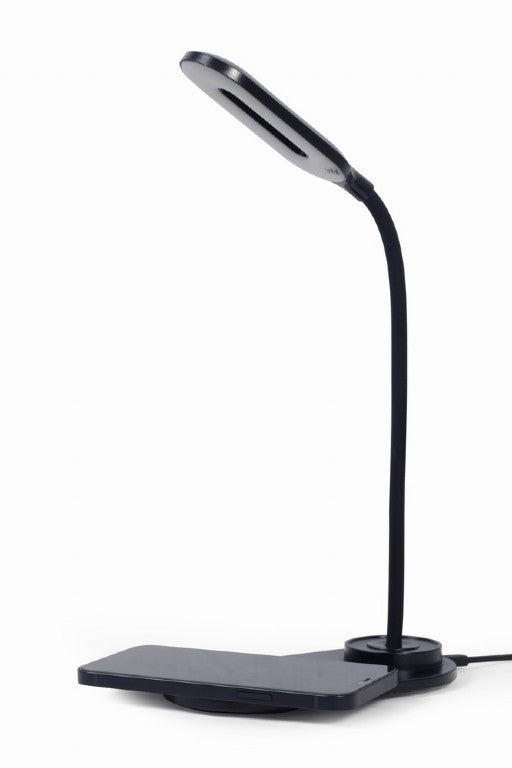 LAMPA BIROU LED Gembird, incarcare wireless, putere 10W, temperatura culoare 2893k-7072k, cablu 1.5m, negru 
