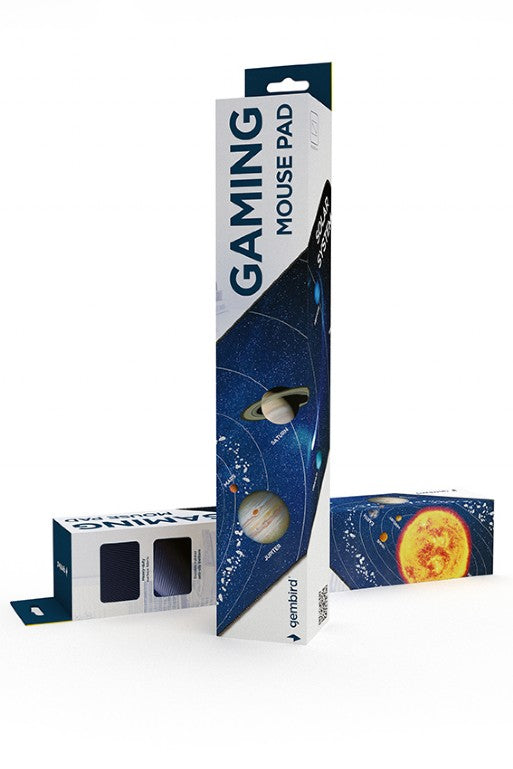 MousePAD GEMBIRD - gaming, cauciuc si material textil, 900 x 350 x 3 mm, "Cosmos", negru, "MP-SOLARSYSTEM-XL-01"
