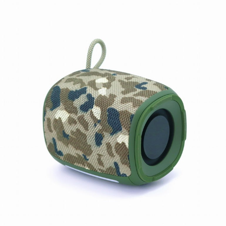 BOXE GEMBIRD portabile bluetooth, RMS: 5W, baterie 1200mAh, microSD, USB, FM-radio, LED light, BT v5.1, 111x111x134mm, 530 grame, camo, "SPK-BT-LED-03-CM"