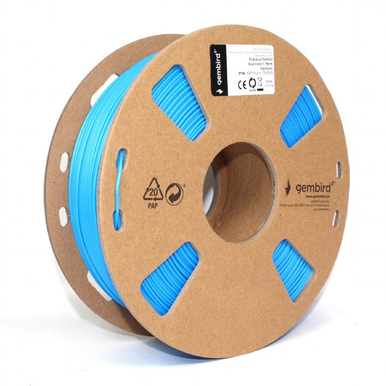 FILAMENT GEMBIRD pt. imprimanta 3d, PLA, 1.75mm diamentru, 1Kg / bobina, aprox. 330m, topire 190-220 grC, blue, "3DP-PLA1.75-01-B"