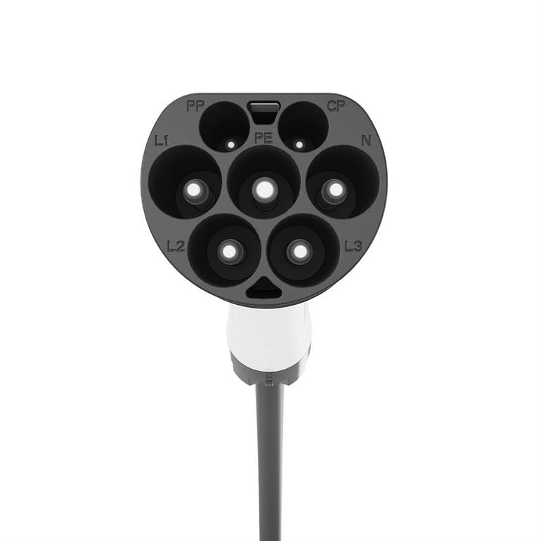 CABLU incarcare auto EV GEMBIRD, Type 2 (T) la Type 2 (M), 16A, trifazat, 11KW, cablu 5x2.5mm2 + 1x0.75mm2, IP55, 8m, black, "EV-T2MF-11KW-8M"