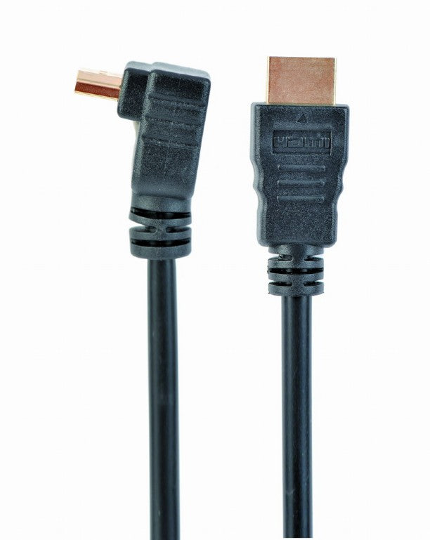 CABLU video GEMBIRD, HDMI (T) la HDMI (T), 1.8m, conectori auriti, rezolutie maxima 4K (3840 x 2160) la 60 Hz, 90 grade, negru, "CC-HDMI490-6"