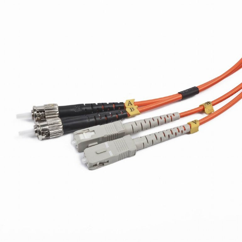 CABLU FIBRA OPTICA duplex multimode, 2m, conectori ST-SC, bulk, "CFO-STSC-OM2-2M"