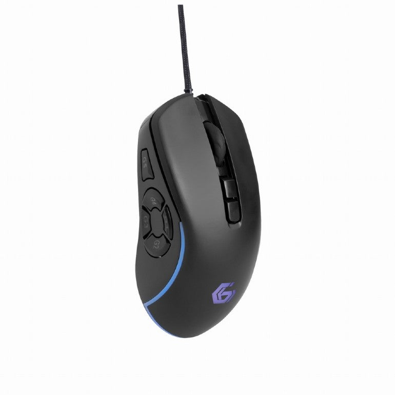 MOUSE GEMBIRD, gaming, cu fir, USB, optic, 7200 dpi, butoane/scroll 10/1, iluminare, cablu 1.8m, negru, "MUSG-RAGNAR-RX500"