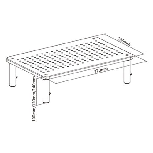 MASA Gembird, pt TV/monitor/notebook, max 20 Kg, inaltime 100/120/140, dimensiune, 370x235x120mm, rectangular, black, "MS-TABLE-01"