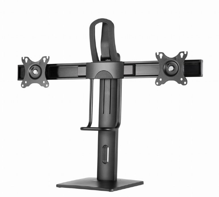 SUPORT de birou Gembird, pt 2 TV/monitor plat, diag. max 17-27 inch, rotatie, inclinare, pivotare, max 6 kg, inaltime 245-400mm, "MS-D2-01"